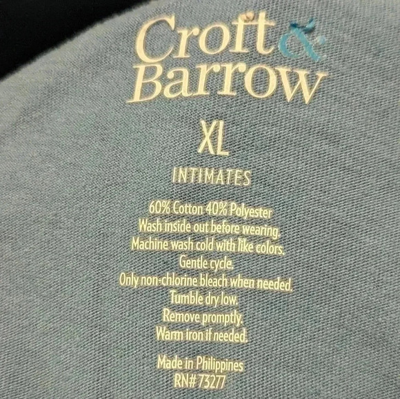 Croft And Barrow Blue Tank Top Women's Pajama Set Size XL (EUC) - Picture 9 of 13